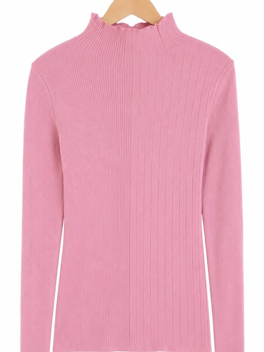Women’s XS Pink Ribbed Knit Mock Neck Long Sleeve Sweater Top And Now This